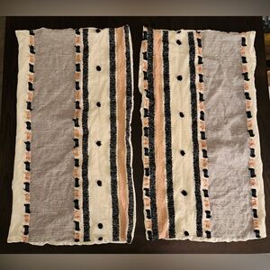 2 Hyde Lane Queen Shams pillow covers Pom Poms Textured